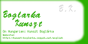 boglarka kunszt business card