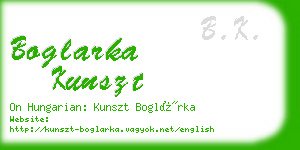 boglarka kunszt business card